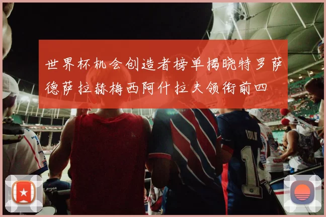 世界杯机会创造者榜单揭晓特罗萨德萨拉赫梅西阿什拉夫领衔前四